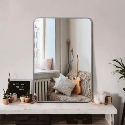 Miroir mural de salle de bain argenté 24X32 pouces
