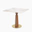 Table de salle à manger moderne carrée, table en pierre frittée 33,5 po avec pieds en bois et base dorée, table de cuisine pour 2 personnes pour petit espace, capacité de poids de 150 lb-1285961469