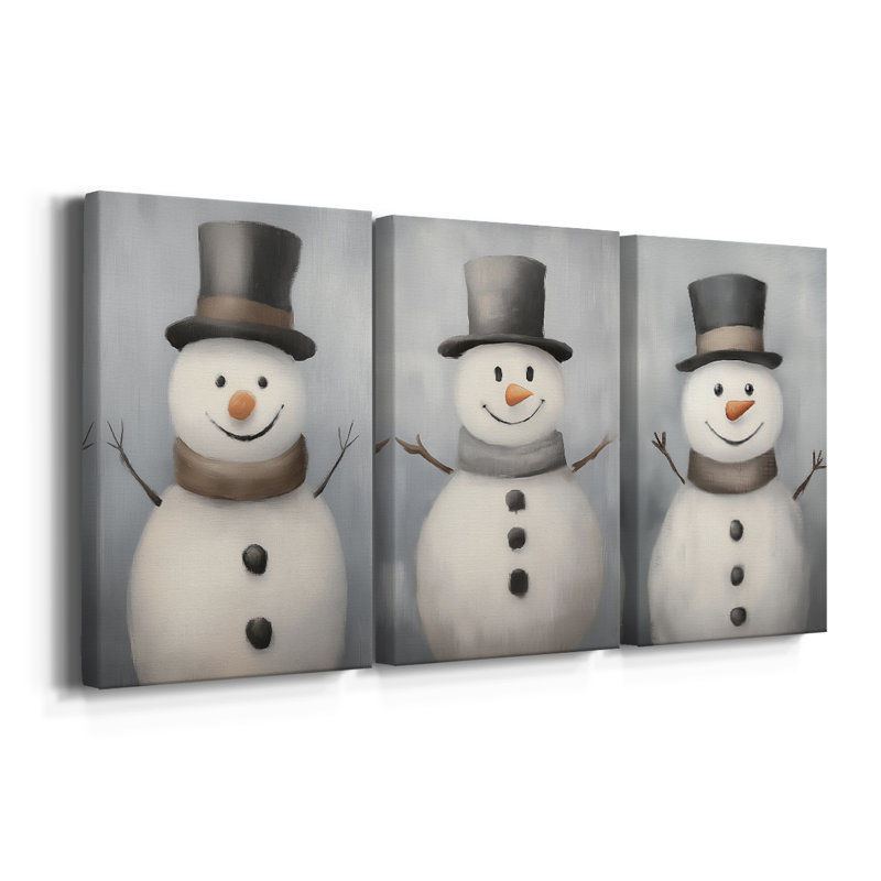 Art des Fêtes de Noël - Série 2-CD XXVII - Toile tendue avec châssis sur mesure - 3 pièces, H 60 po x l 120 po