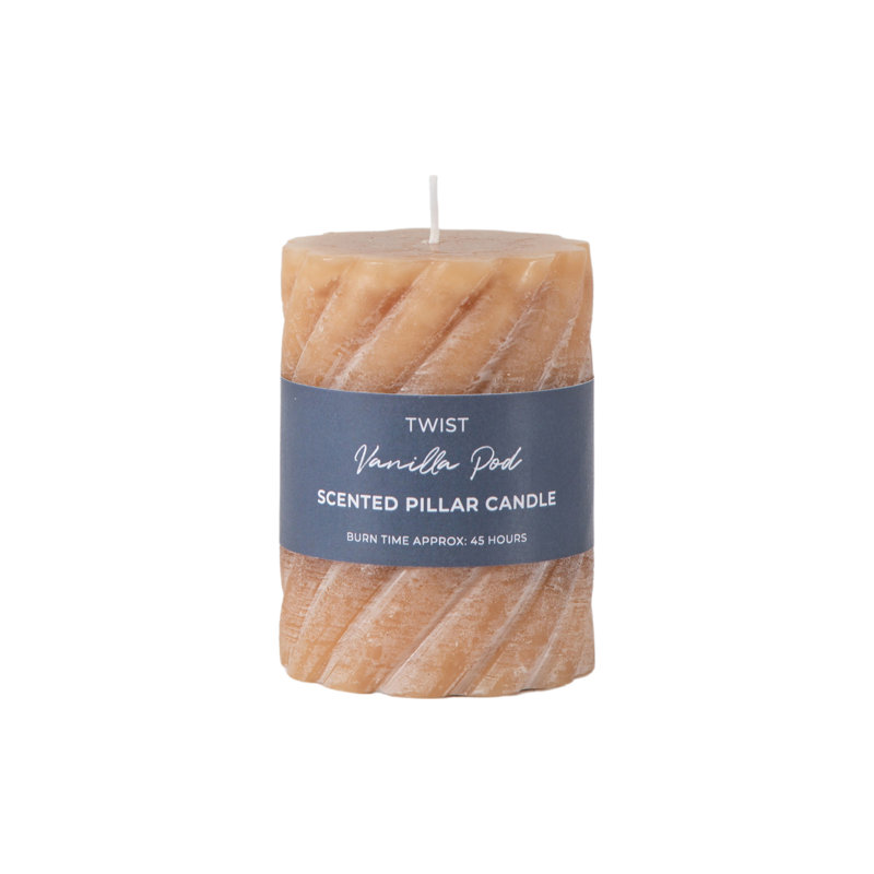 Vanilla Pillar Scented Pillar Candle, 10" x 7.50", Amber