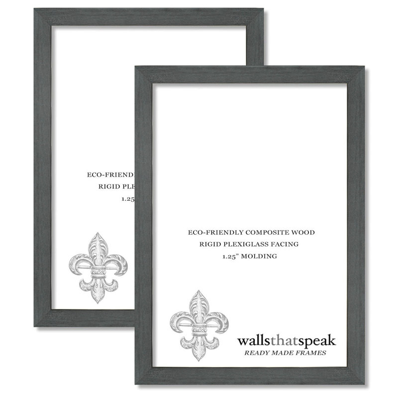 Cadre photo pour photos, affiches ou casse-tête de casse-tête (paquet de 2) 1, L 22 po x H 22 po, gris