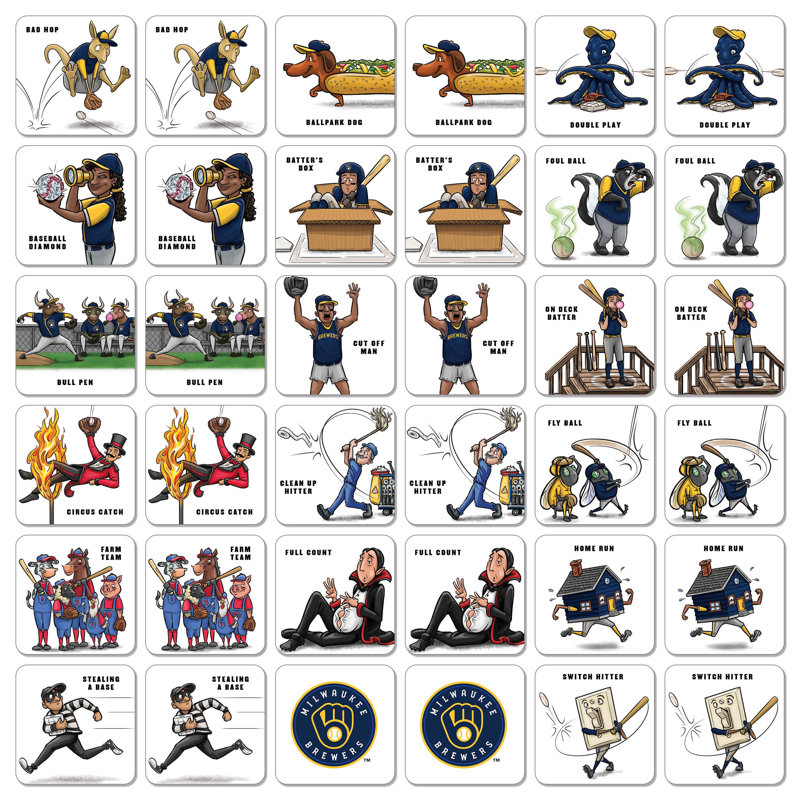MLB Licensed Memory Match Game, Milwaukee Brewers