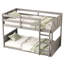 Lit simple au-dessus d'un lit superposé blanc antique, tête de lit à panneaux et bois d'hévéa massif, contreplaqué de bois encastré, confortable pour les dormeurs
