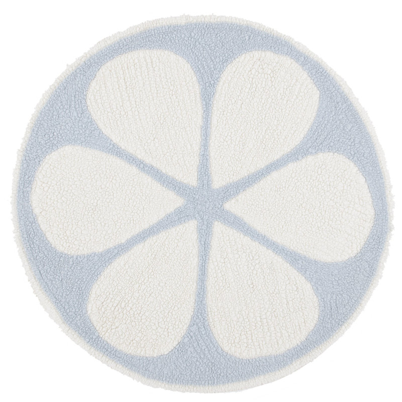 Idil Tufted New Zealand Wool Machine Washable Floral Rug, Round 5'