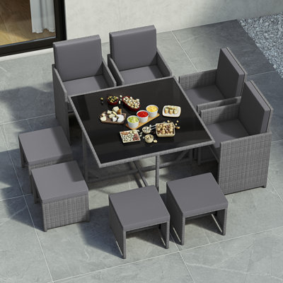 Parkson 8-Seater Dining Set with Cushions, UKFR Certified