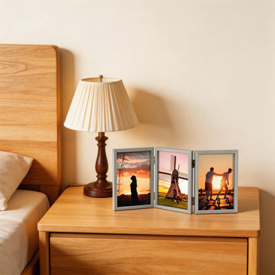 Hinged Tabletop Picture Frame with Real Glass