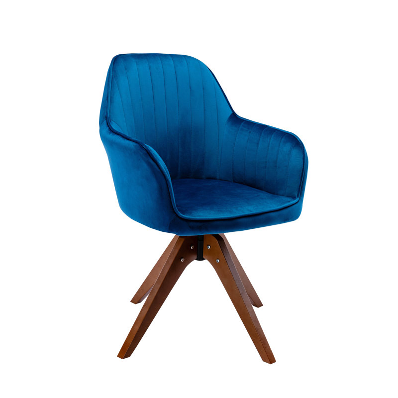 45.97cm H Upholstered Armchair, Blue Velvet