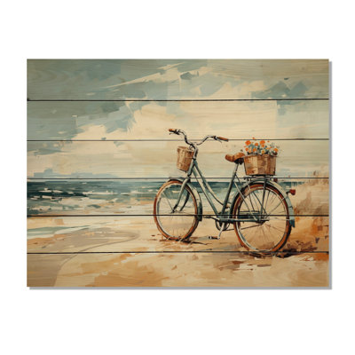 Sagan, bicyclette, pédalage tranquille près de la plage II sur bois