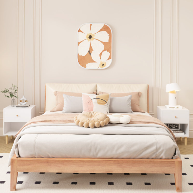 Table de chevet blanche avec tiroir et tablette, idéale pour le rangement dans la chambre à coucher