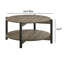 Table basse - Pieds en métal - Tablette inférieure ouverte - Plateau rond - Finition - transitionnel-192371462