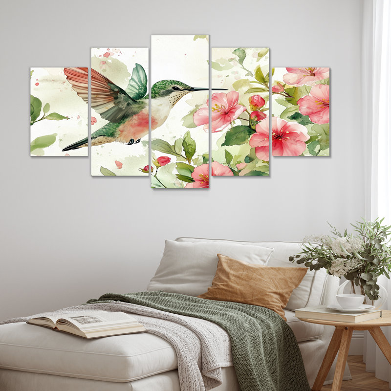 Colibri dans le jardin de la ferme II - Art mural oiseau - Art mural moderne pour le salon