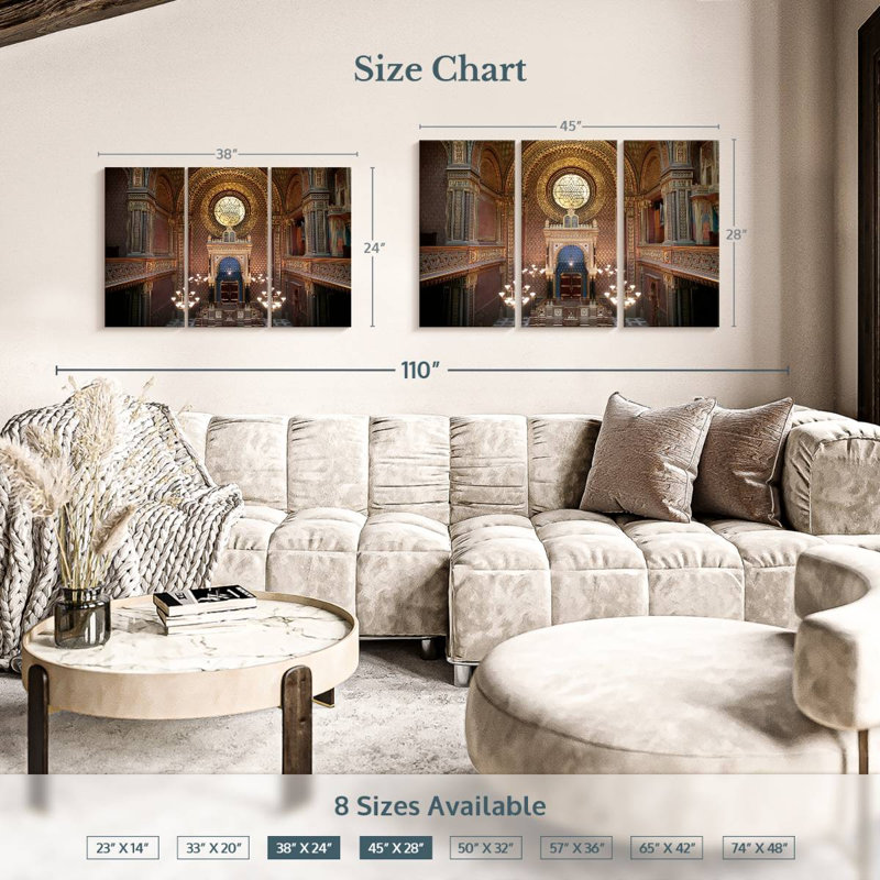 Synagogue espagnole, H 28 po x l 45 po