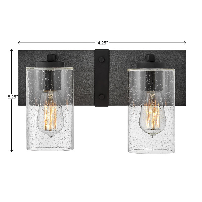 Sawyer 2 - Light Dimmable Aged Zinc/Distressed Black Vanity Light