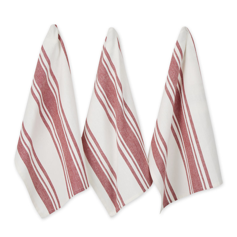 Ensemble de linge à vaisselle, Rouge / blanc