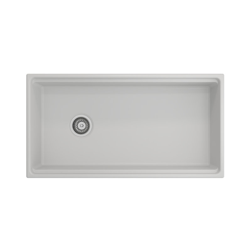 30'' L Single Basin Kitchen Sink, Matte White