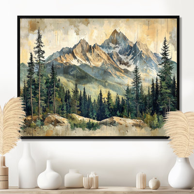 Gradus Mountain Treescape Mountain Layers I - Mountains Framed Canvas Print Wall Art