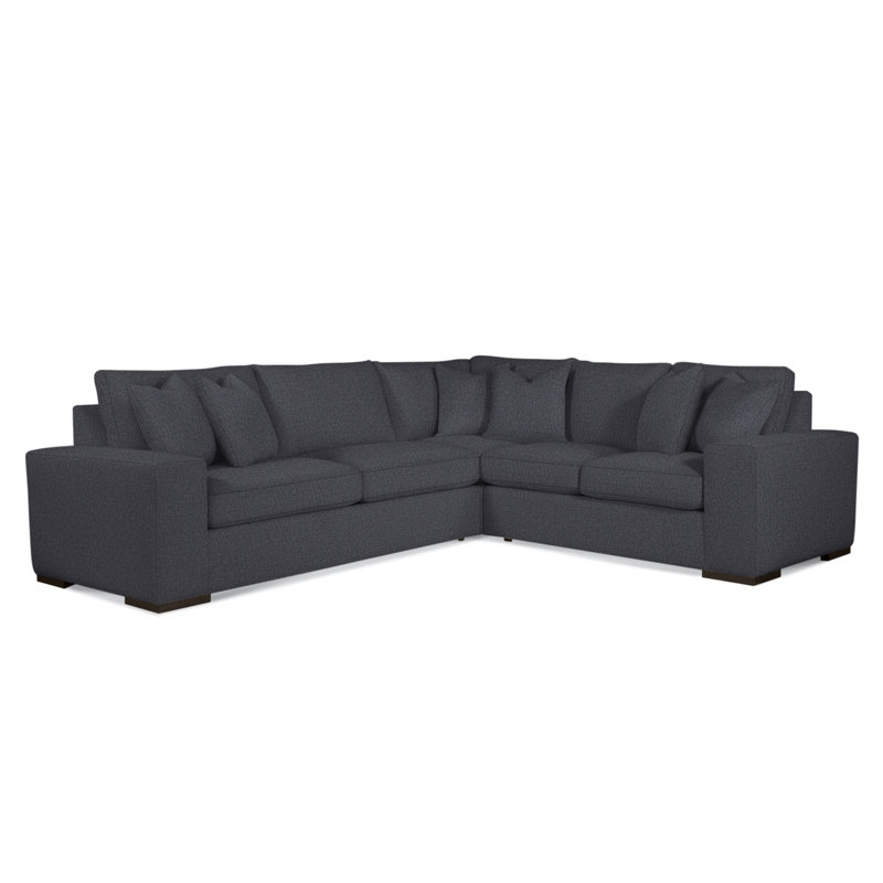 Memphis Sectional, Frost White, Right Hand Facing, Brown Geometric, 0456-33