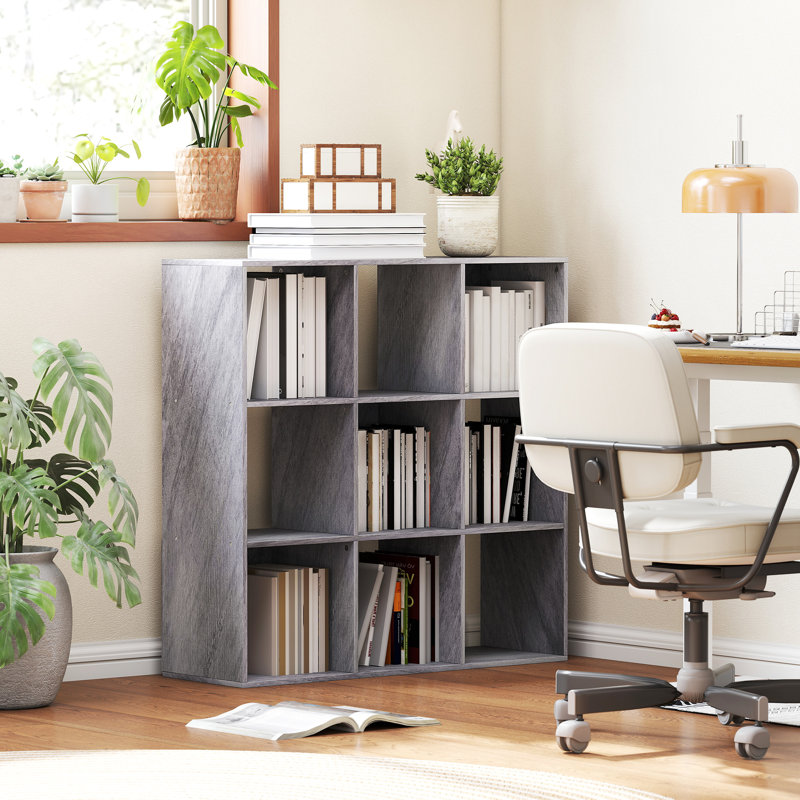 Bean 9 Cube Storage Unit Cabinet Bookcase Display Shelves, Light Grey