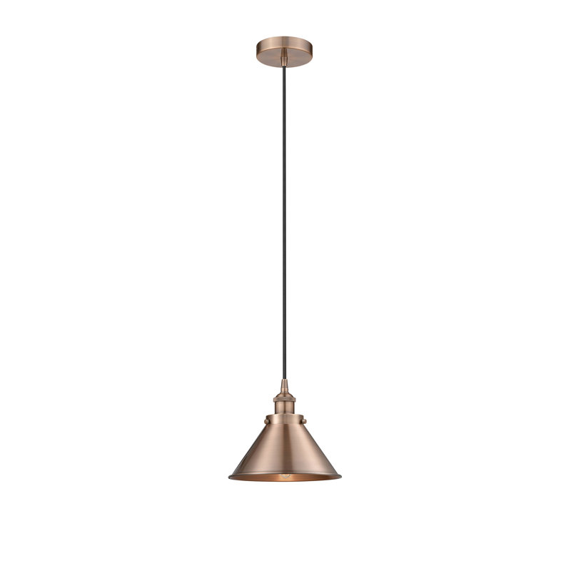 Luminaire suspendu conique à 1 lumière Robert, Cuivre antique