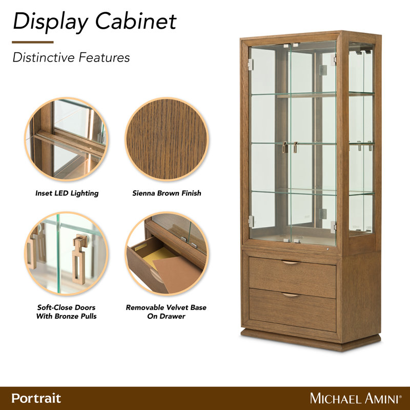 Portrait Display Cabinet - Sienna Brown