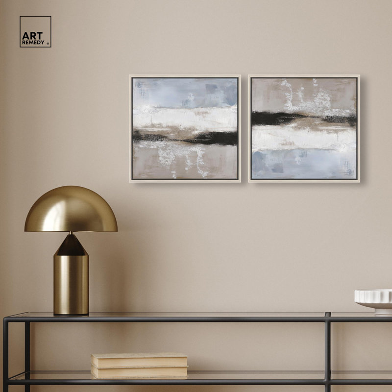 «Graphite Profondeur I», toile, minimalisme abstrait par Art Remedy, H 13 po x l 13 po, Cadre noir