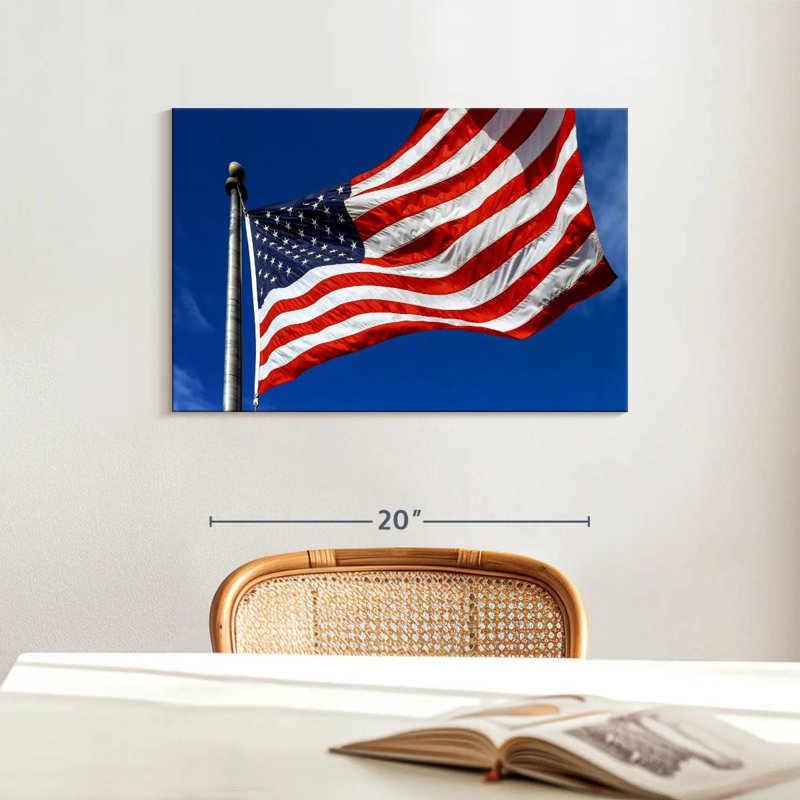 Borges Windblown American Flag, 16" H x 24" W