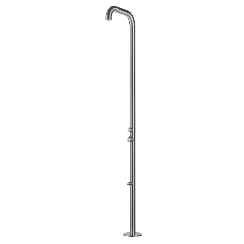 Pulsar 13 Freestanding Outdoor Shower with Foot Wash, Brushed