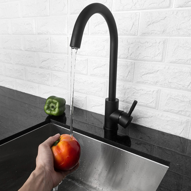 Kitchen Sink Faucet With Single Handles, Black