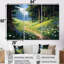 «Green Forest Path White Blooming Flowers» - ensemble d'art mural imprimé campagne-258773509-258773561
