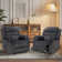 Soft Velvet Fabric Recliner Chair With Massage And Heat Functions Set Of 2