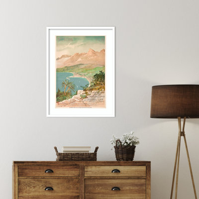Poster advertising Menton by Henri-garnier Tanconville Wood Framed Wall Art Print
