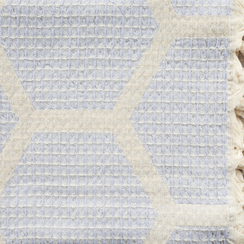 Woven Cotton Throw Blanket, Purple Geometric 