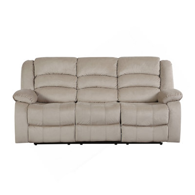 Global United Transitional Microfiber Fabric Upholstered Sofa