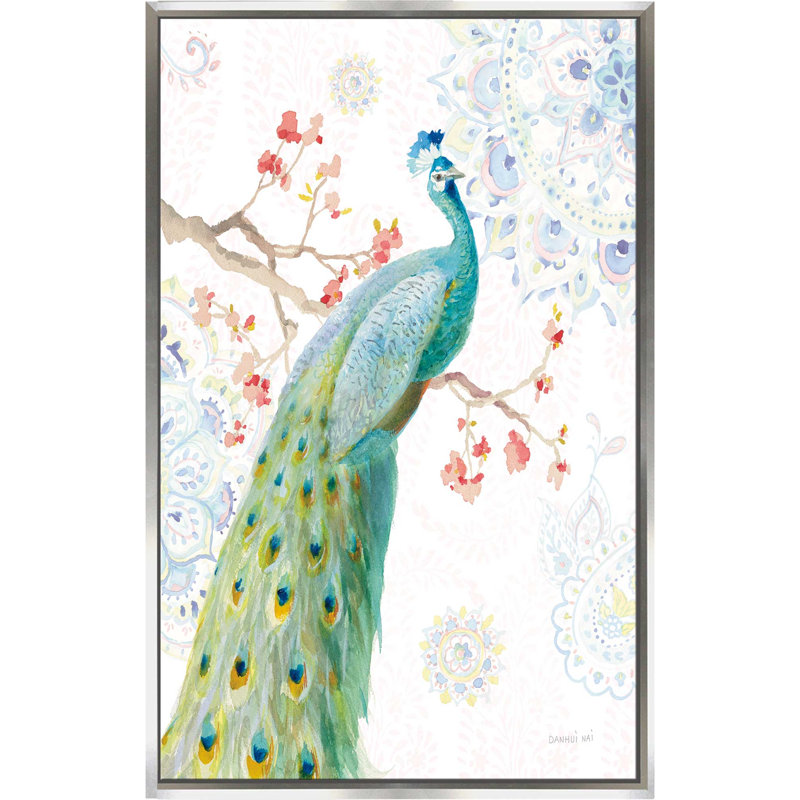 Jaipur I - Impression sur toile, H 63,5 po x l 39,5 po x P 2 po, Cadre flottant argent