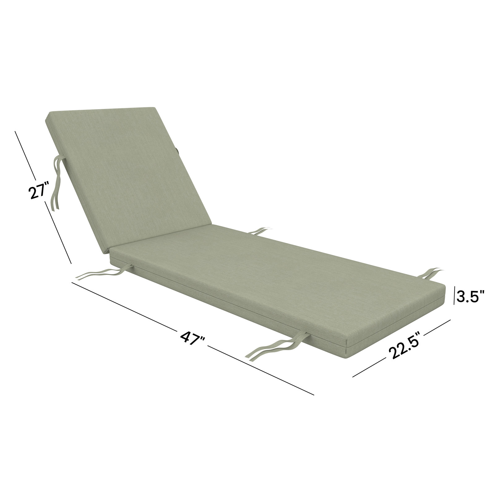 Lani Sunbrella Outdoor Chaise Lounge Cushion, 22.5" W x 74" D, Sunbrella Play Navy