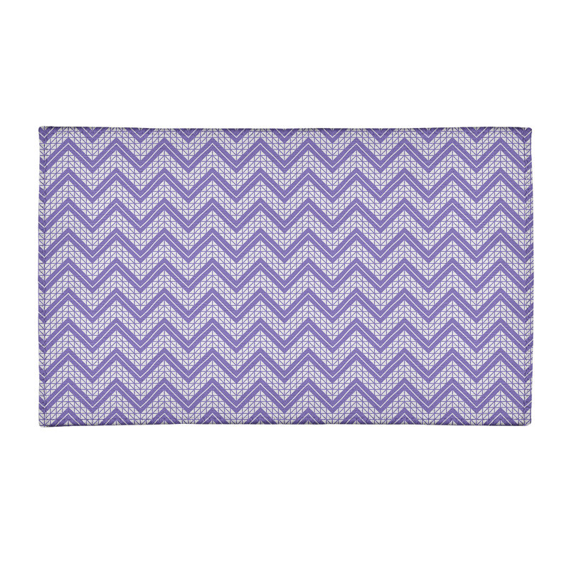Tapis mauve/gris à cadre à main, Rectangle 2 pi x 3 pi
