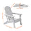 Ensemble de 2 chaises pliantes blanches Adirondack en plastique PEHD toutes saisons pour jardin et foyer