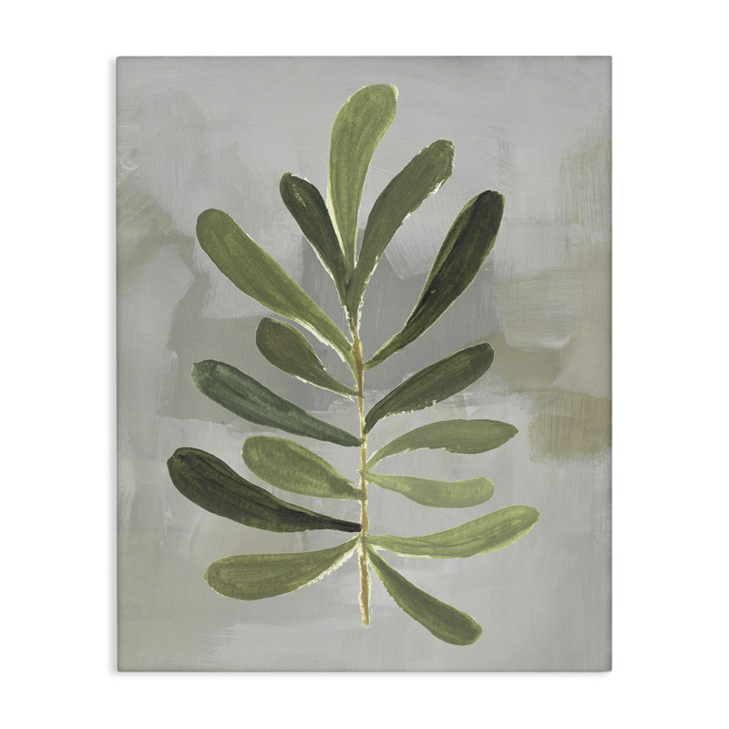 Toile à une branche de feuille verte, conception de Lanie Loreth, H 40 po x l 30 po