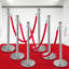 6PCS Red Rope Stanchion Silver Post