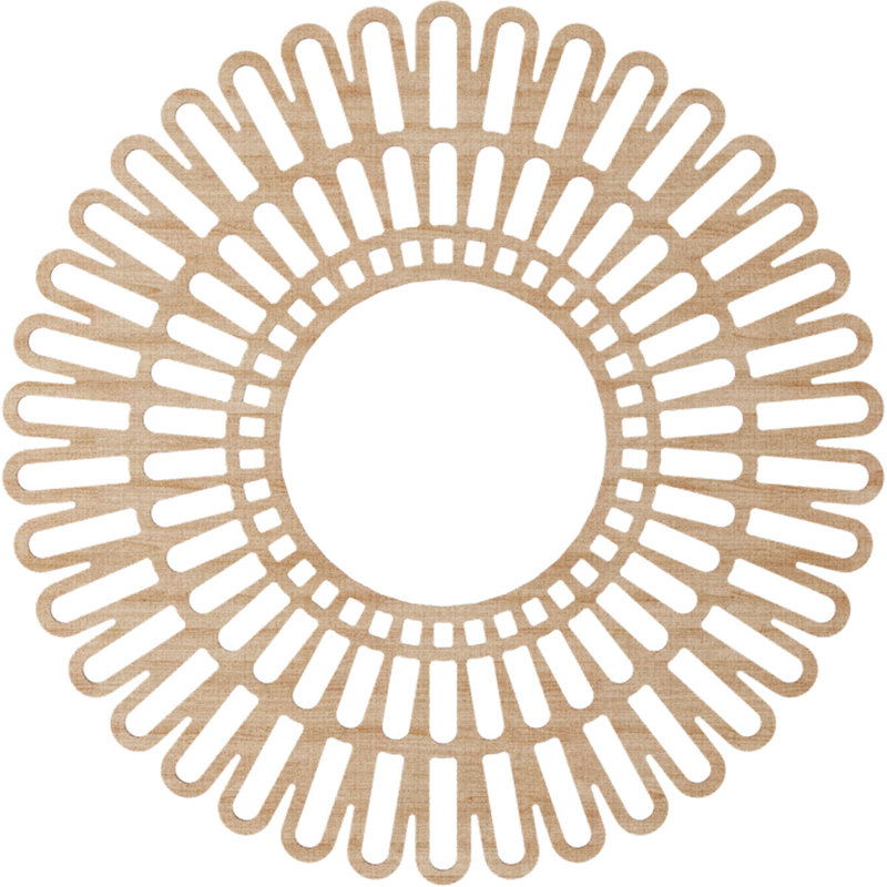 Médaillon de plafond en bois ajouré 30 po x P 11/8 po x T 3/8 po, bouleau, H 40 po x l 40 po x P 0,38 po, Aulne