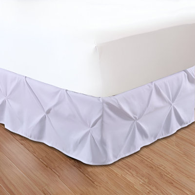 400TC Sateen Solid Cotton Pintuck Bed Skirt Upto 50" Drop Length