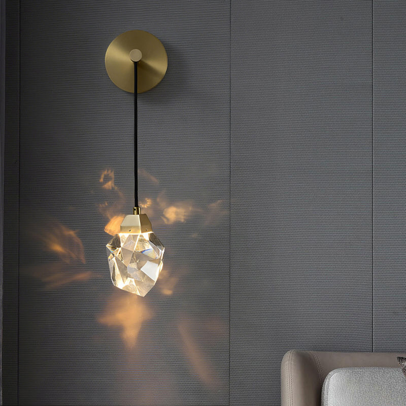 Luxury Style Multi-faceted Crystal Wall Sconce Light
