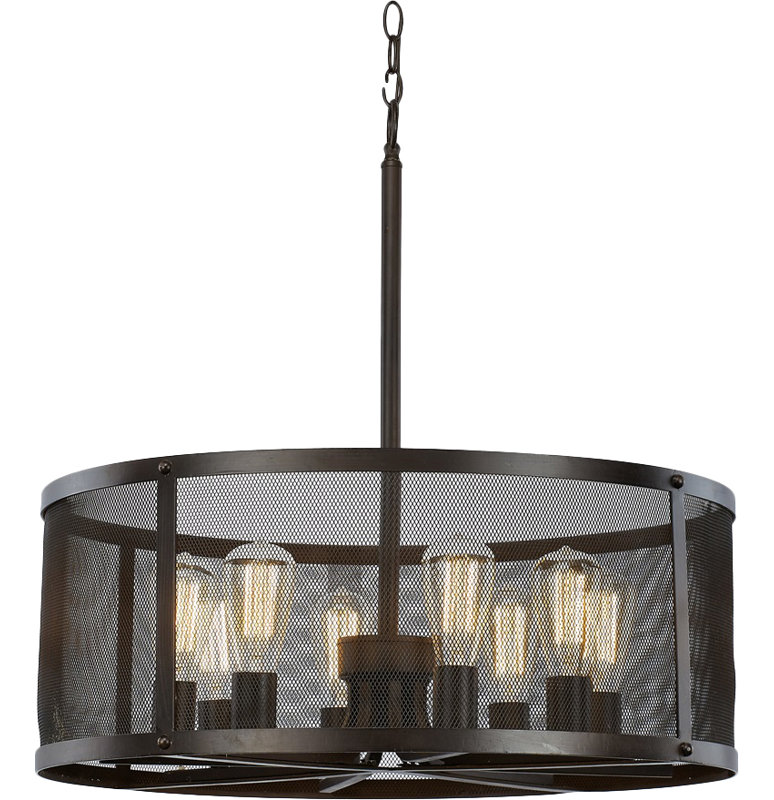 Ritesh 8 - Light Dimmable Drum Chandelier