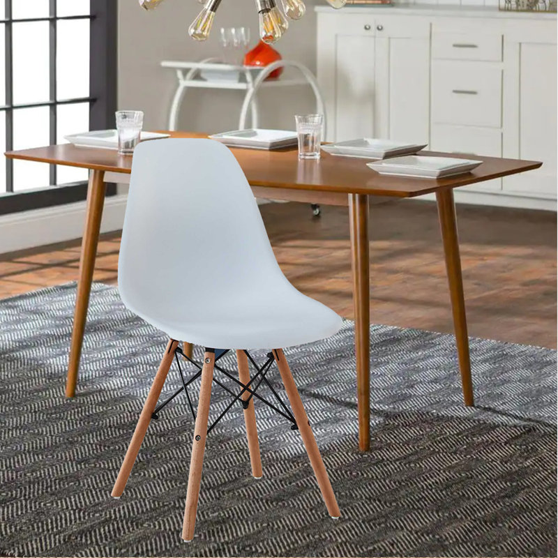 Chaise d'appoint Eric en blanc / brun
