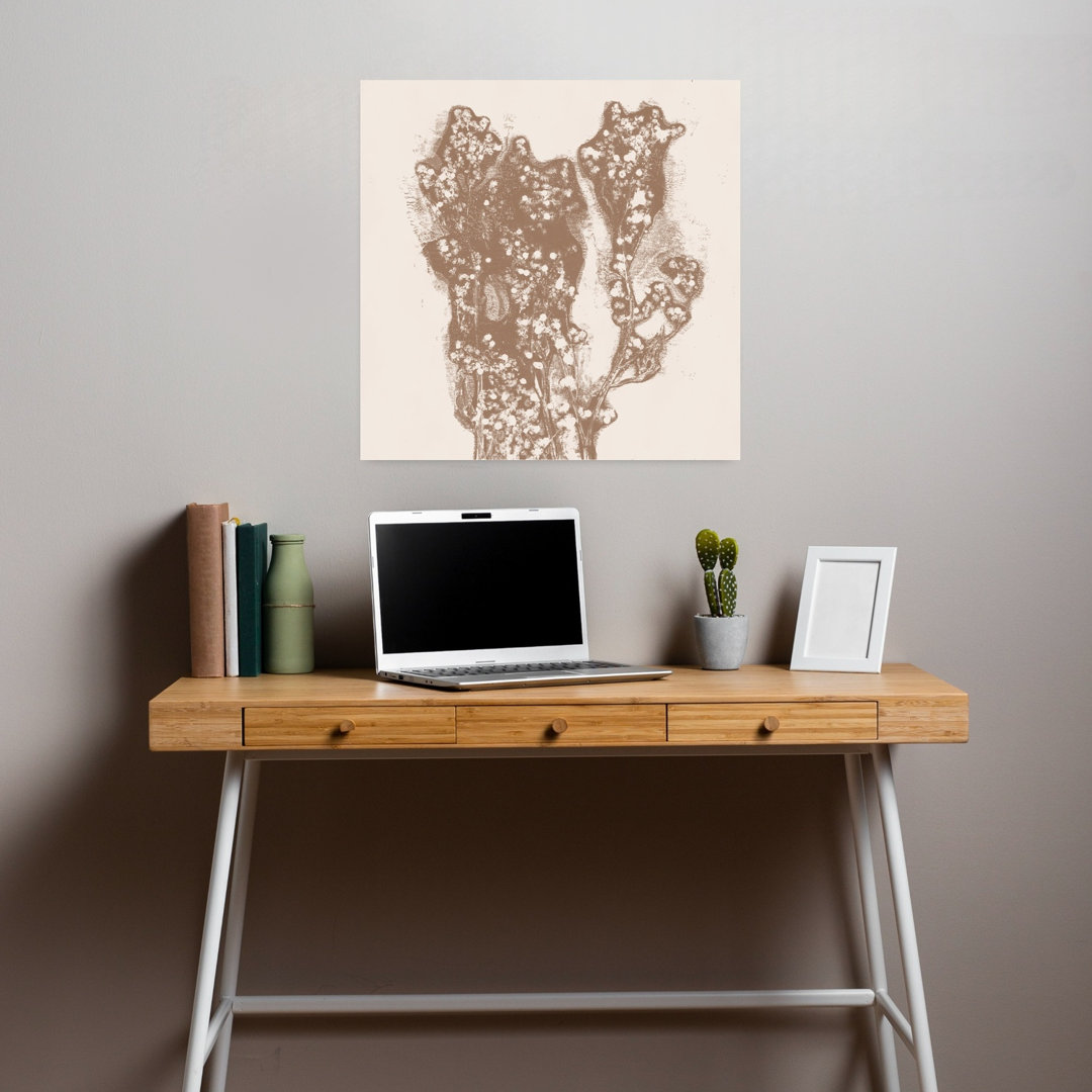Sepia Botanical Bloom Abstract Delicate Minimalist Nature Plant Wall Art Print