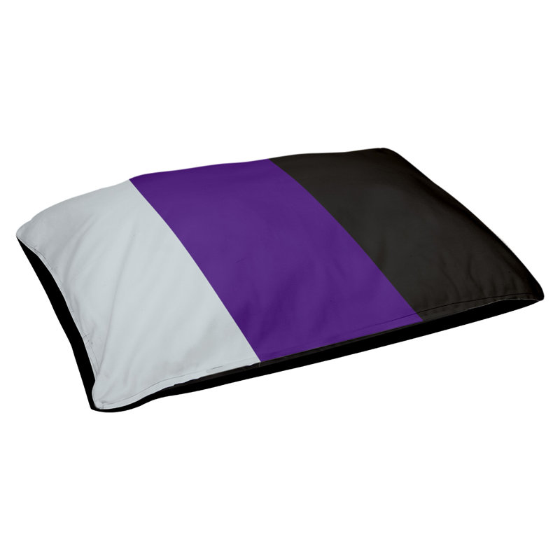 Coussin Golden State, Grand (l 40 po x P 30 po x H 14 po), Argent / mauve / noir
