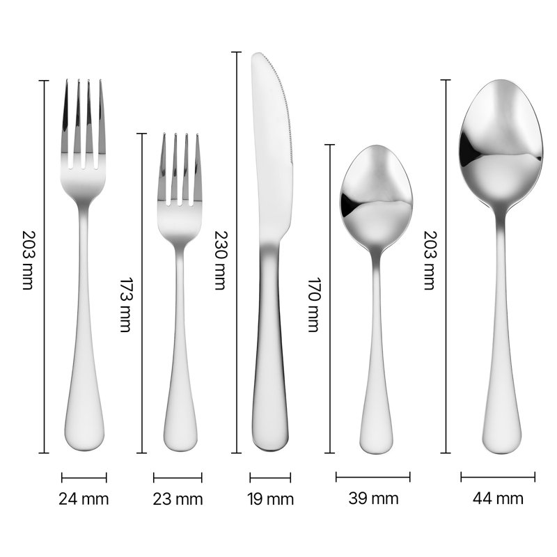 30-Piece Silverware Set Stainless Steel Cutlery Flatware Utensil Kitchen for 6, Silver
