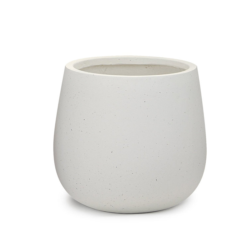 FibraLuxe Floor Planters, 16.75" H x 19" W x 19" D, White