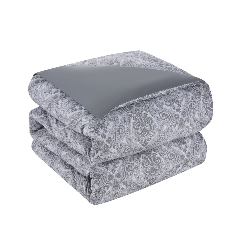 Très grand confort d’un mélange de polyester toutes saisons, Ensemble de draps gris foncé King MF