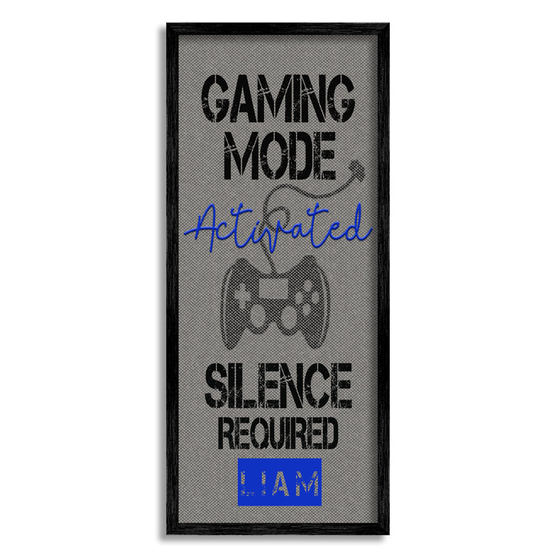 Mode de jeu activé cmw-120, H 24 po x l 10 po, Giclée encadrée noir minuit, Oui
